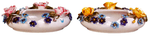 Porcelain Rose Ornaments