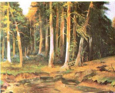 Hodja Ali Rıza,"Landscape", oil on canvas, 74cmx34cm